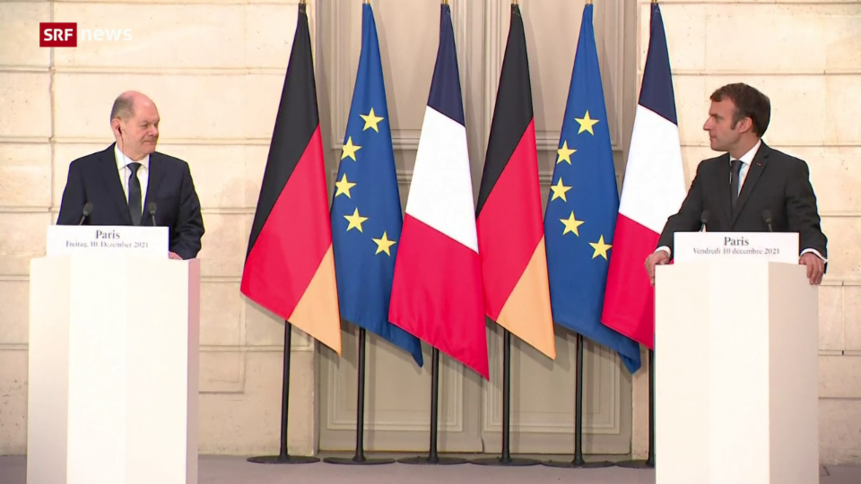 Deutscher Bundeskanzler Scholz auf Antrittsbesuch in Paris