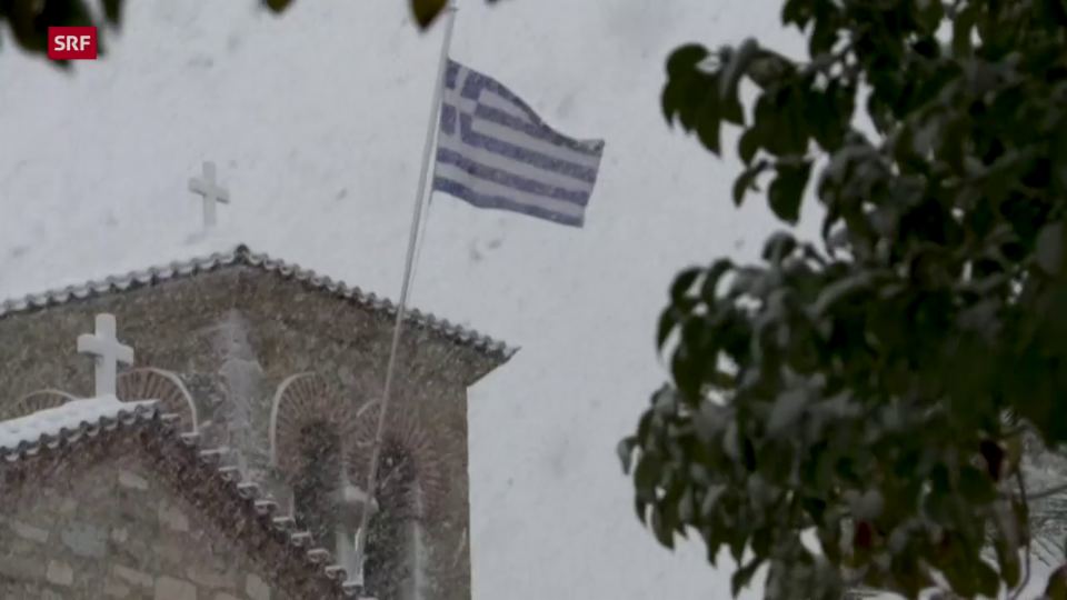 Archiv: Tief «Elpis» sorgt für Schneefälle in Griechenland 