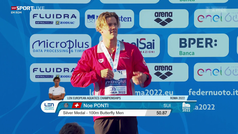 Hier erhält Noè Ponti seine Silbermedaille