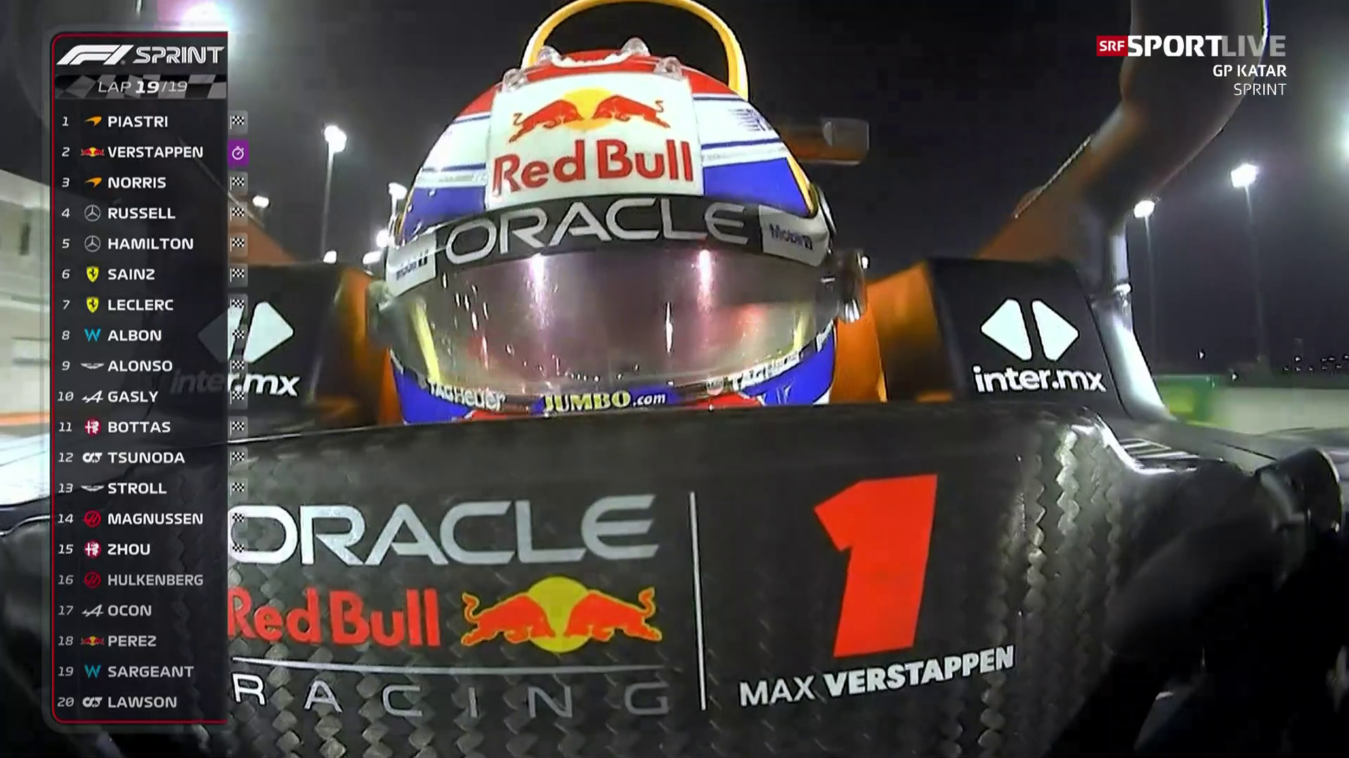 Formel 1 Sprint beim GP Katar - Dank Perez-Crash und Rang 2 Verstappen holt den WM-Titel - Sport