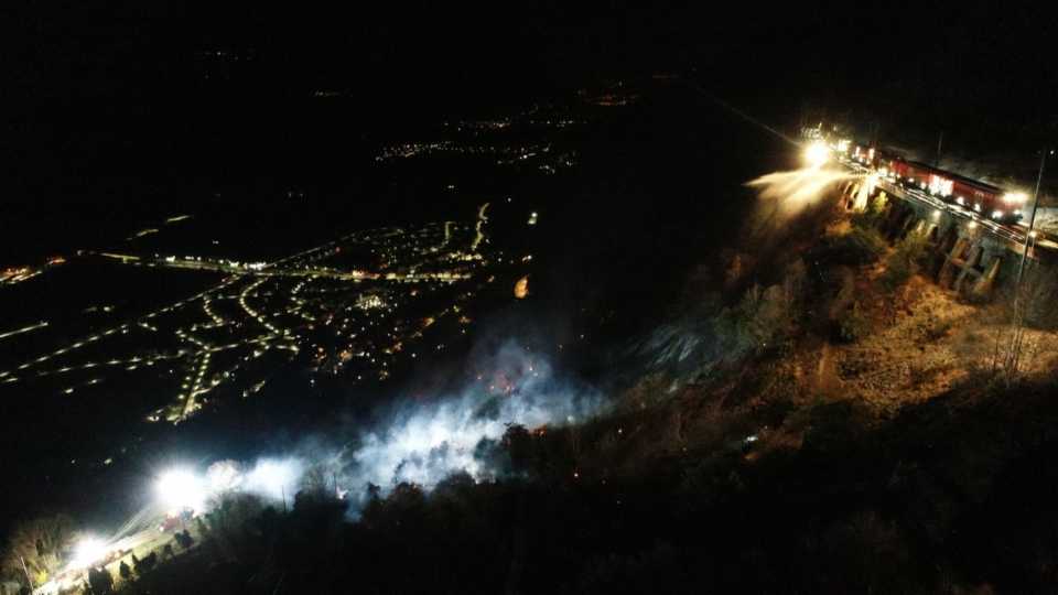 Waldbrand bei Hohtenn im Kanton Wallis