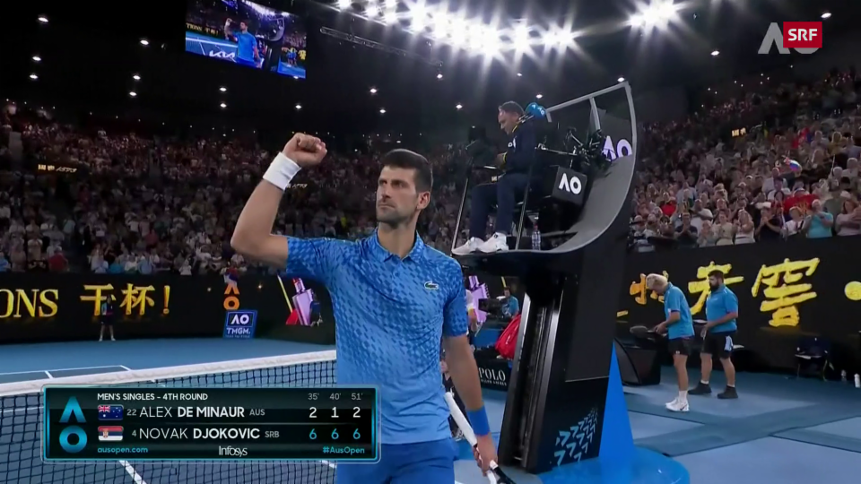 Zusammenfassung Achtelfinal Djokovic vs. De Minaur