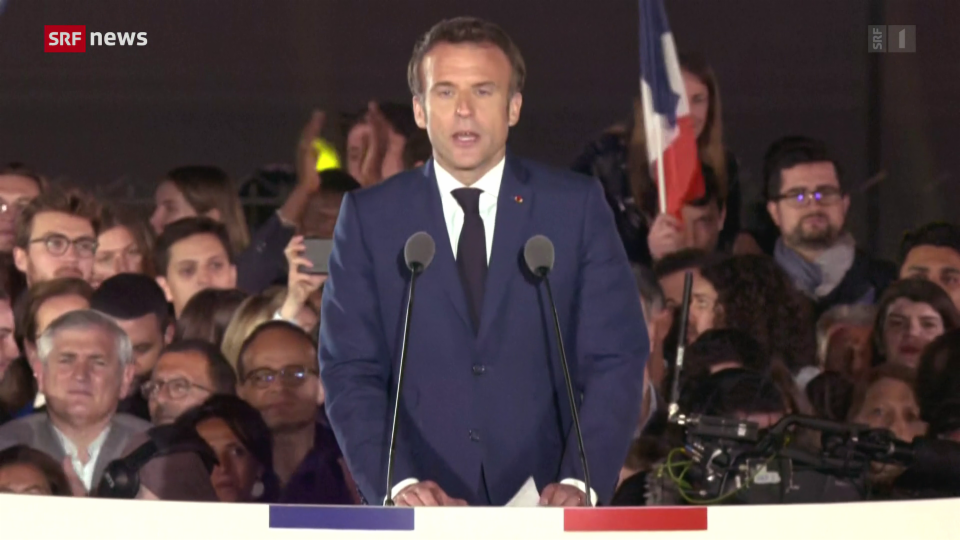 Macron als Präsident Frankreichs wiedergewählt