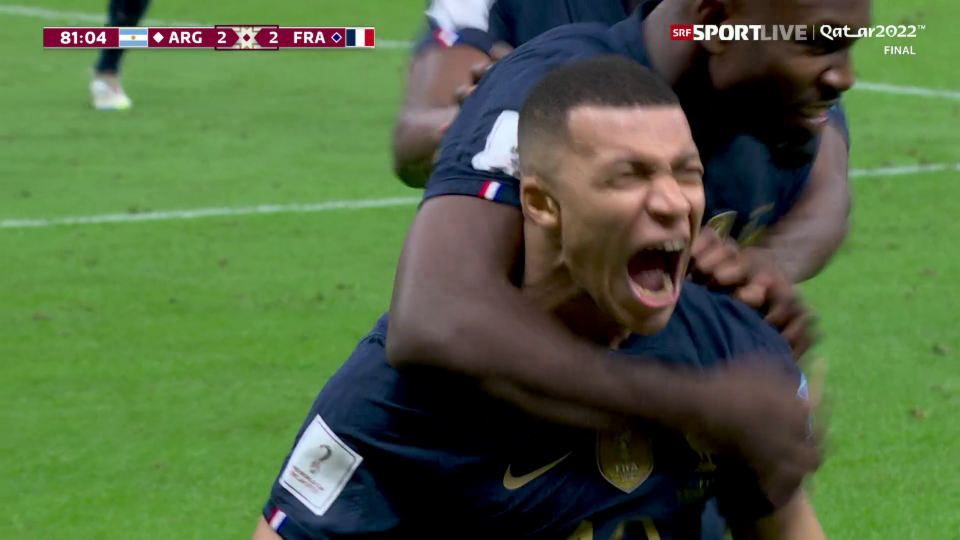 Archiv: Mbappé trifft im WM-Final innert 95 Sekunden doppelt